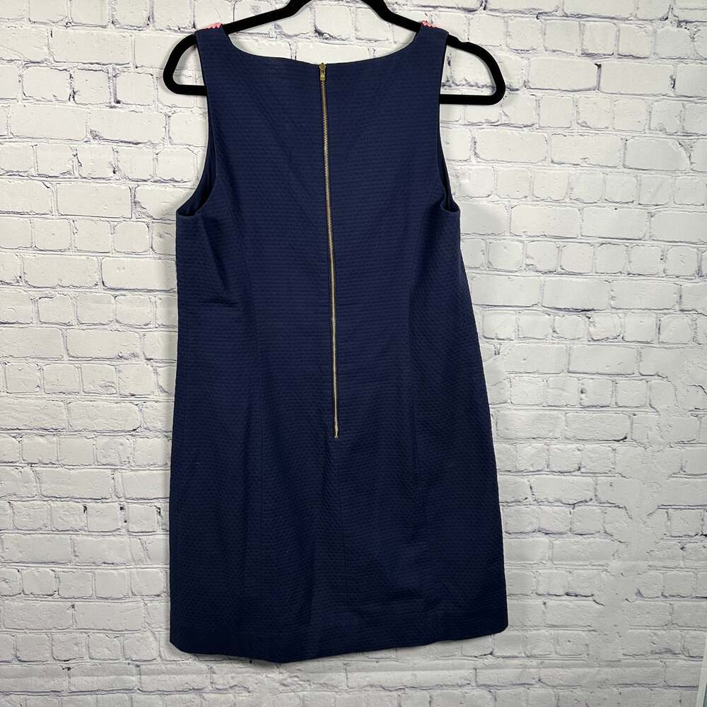 Lilly Pulitzer Suzette Shift Dress Navy Gold Embellished V-Neck Sleeveless Dress - Picture 3 of 7